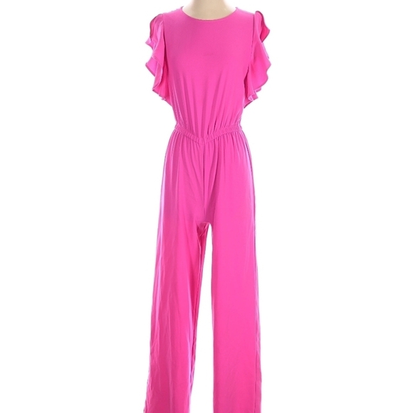 Lilly Pulitzer Pants - Lilly Pulitzer Vibrant Pink Ruffle Jumpsuit